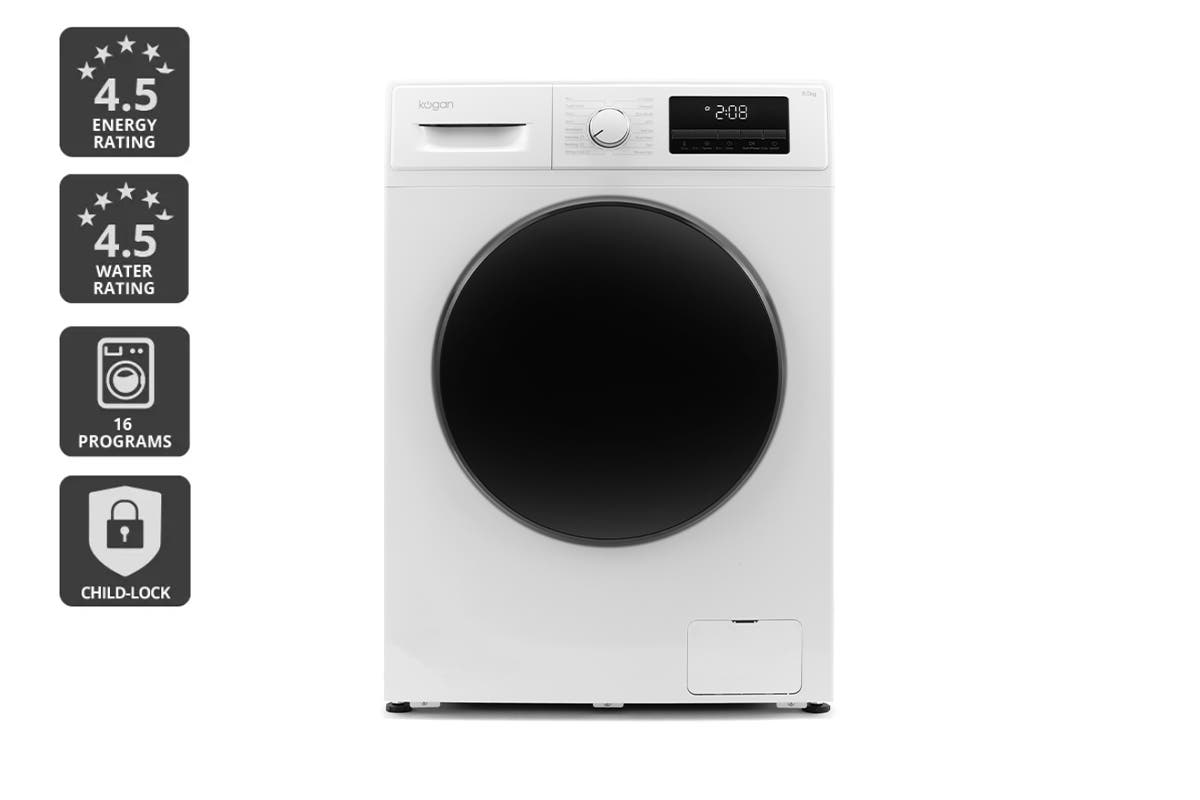 Kogan 8.5kg Front Load BLDC Inverter Washing Machine (White)