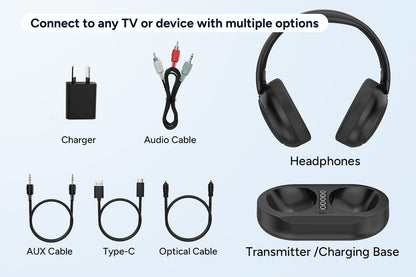 Kogan Wireless TV Headphones with Charging Dock
