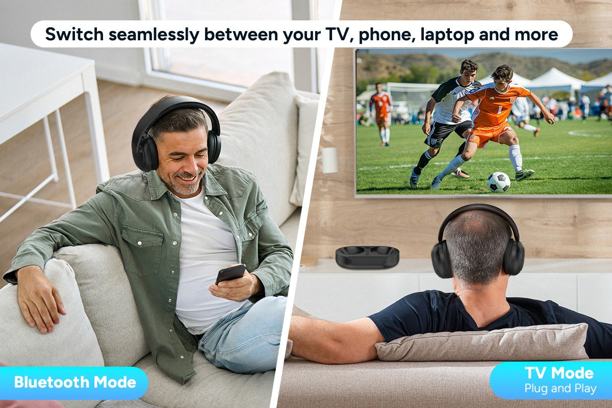 Kogan Wireless TV Headphones with Charging Dock