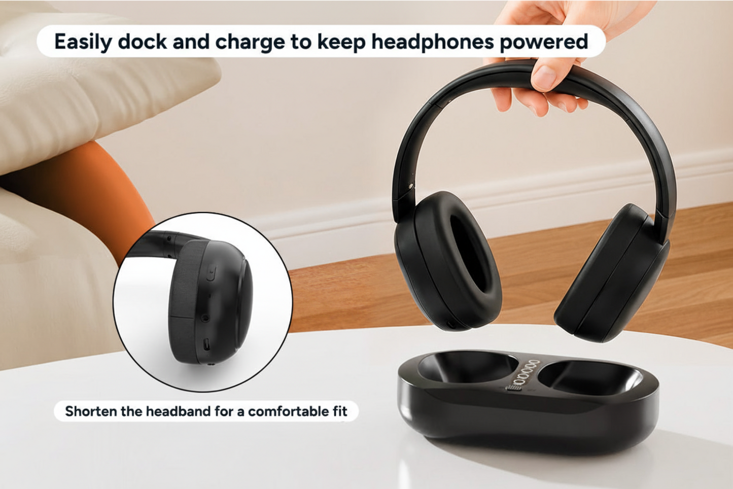 Kogan Wireless TV Headphones with Charging Dock