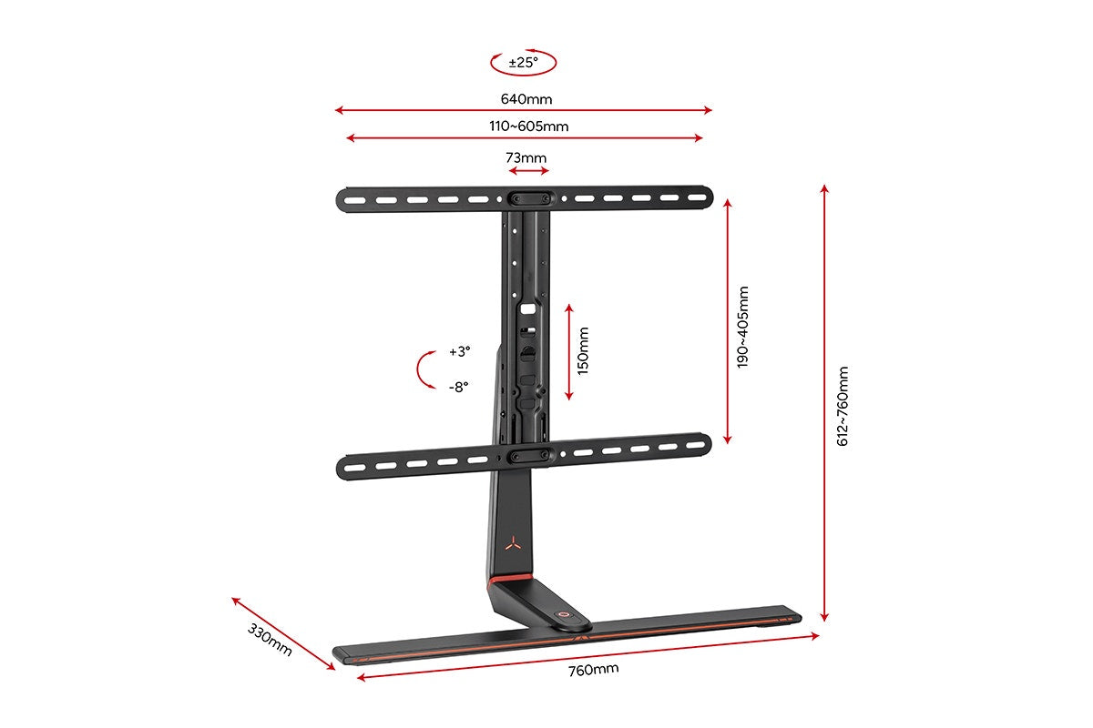 Kogan RGB Lighting Gaming Tabletop TV Stand for 37"-65" TVs