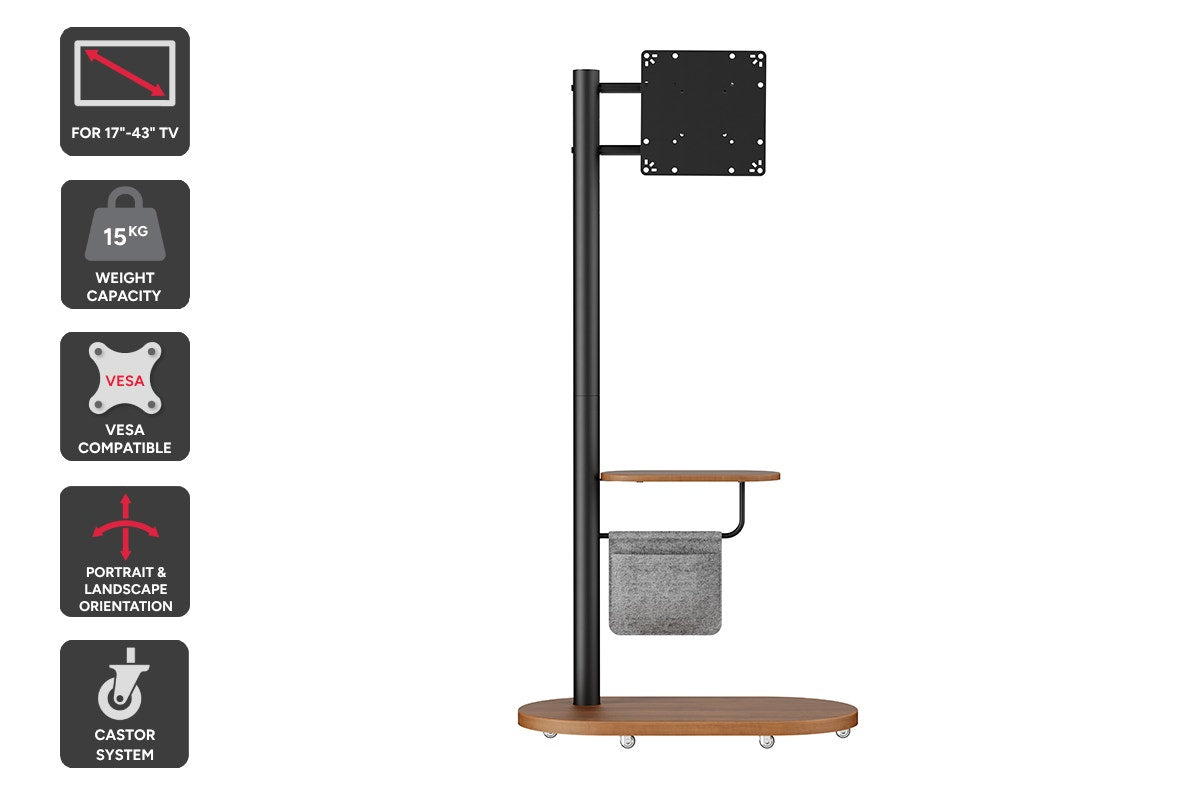 Kogan Portable TV Display Stand with Shelf for 17" - 43" TVs (Black)