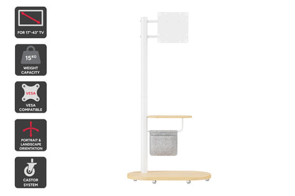 Kogan Portable TV Display Stand with Shelf for 17" - 43" TVs (White)