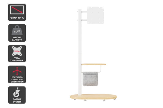 Kogan Portable TV Display Stand with Shelf for 17" - 43" TVs (White)