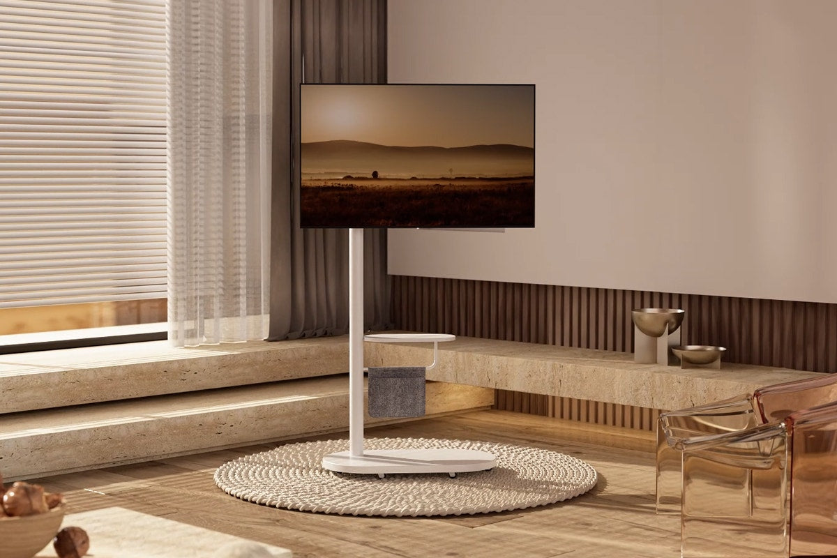Kogan Portable TV Display Stand with Shelf for 17" - 43" TVs (White)