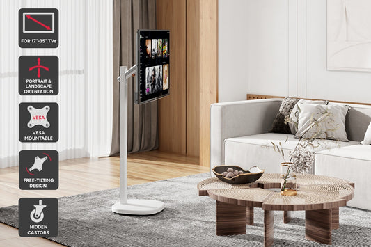 Kogan Portable TV Floor Stand for 17" - 35" TVs (White)