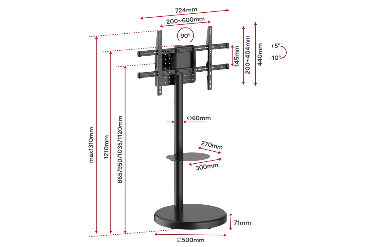 Kogan Mobile TV Floor Stand for 37" - 86" TVs