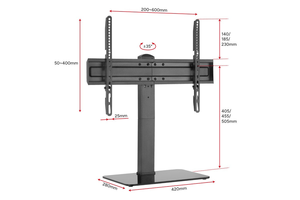 Kogan Universal Swivel Tabletop TV Stand with Glass Base for 37" - 70" TVs