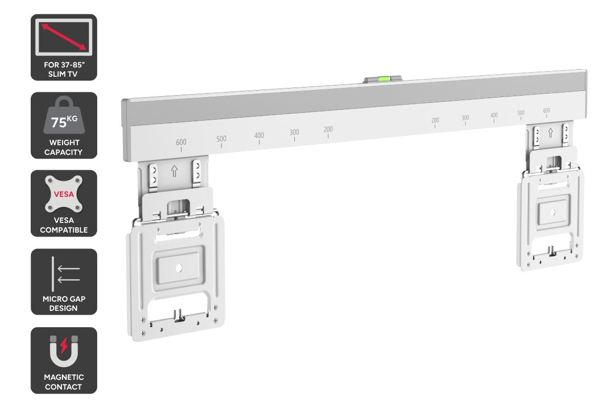 Kogan Ultra Slim Micro-Gap Fixed TV Wall Mount for 37" - 85" TVs (White)