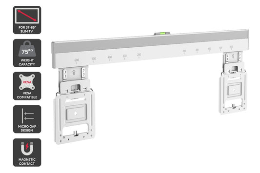 Kogan Ultra Slim Micro-Gap Fixed TV Wall Mount for 37" - 85" TVs (White)