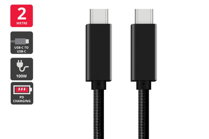 Braided USB-C to USB-C 100W Cable (2m) | Auzzi Store