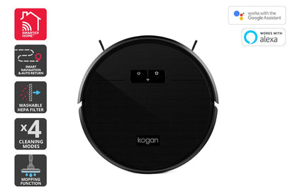 Kogan SmarterHome™ G70 Robot Vacuum Cleaner and Mop (Black)