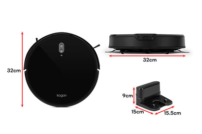 Kogan SmarterHome™ LX14 Laser Robot Vacuum Cleaner and Mop (Black)