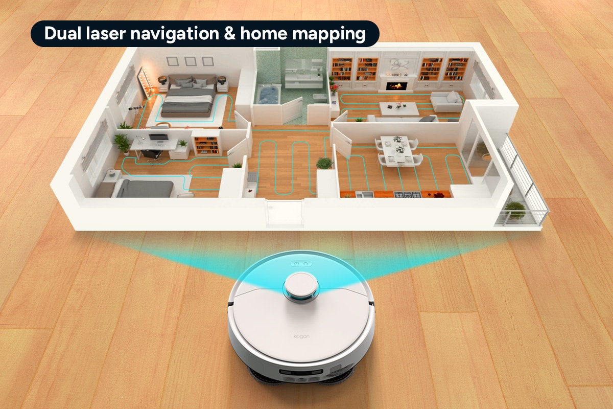 Kogan SmarterHome™ LX20 Pro Robot Vacuum and Mop with Self-Cleaning and Drying