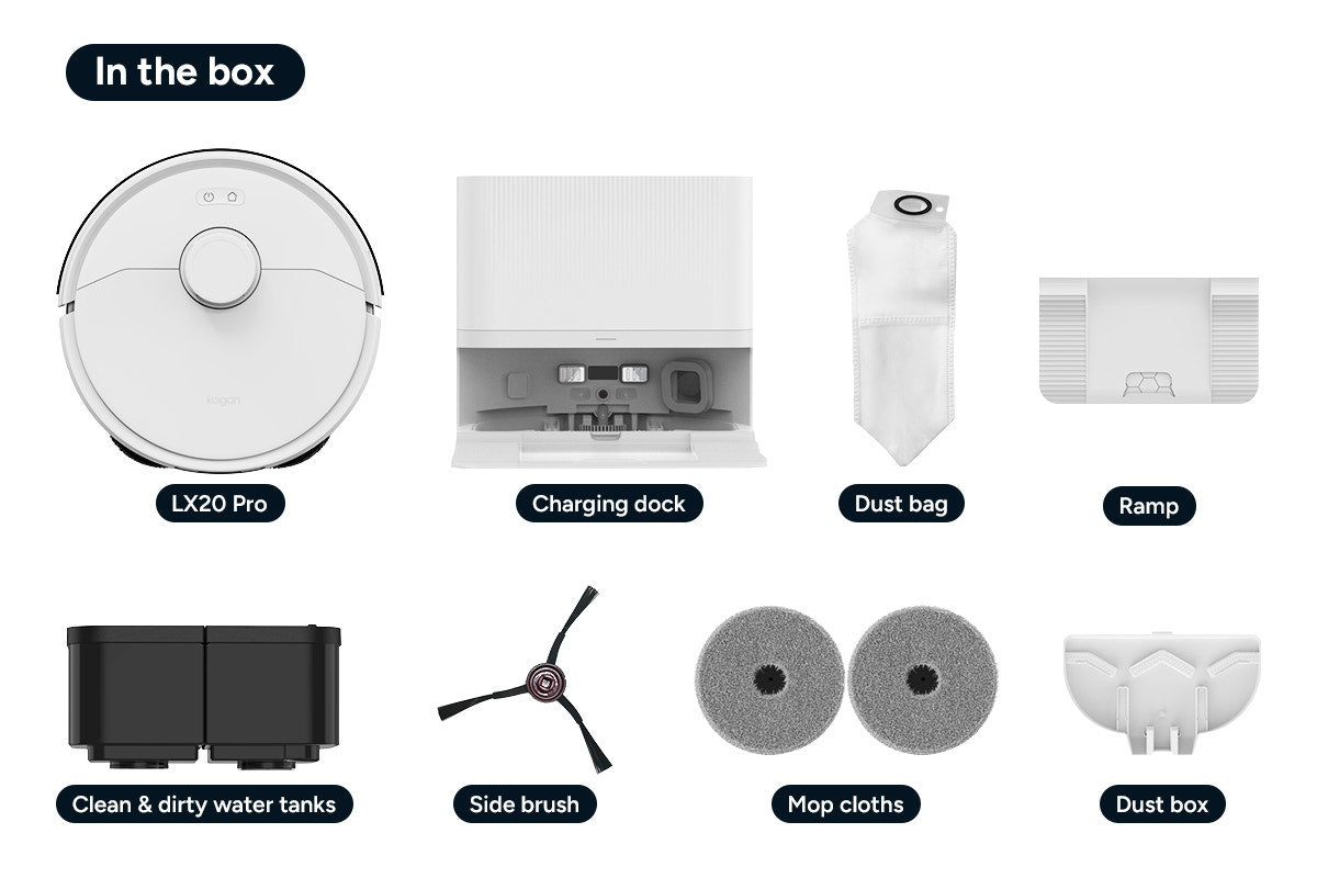 Kogan SmarterHome™ LX20 Pro Robot Vacuum and Mop with Self-Cleaning and Drying