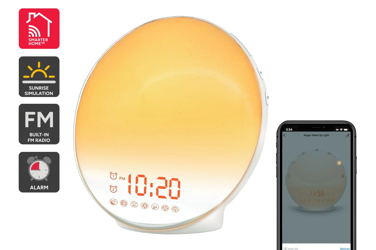Kogan SmarterHomeâ„¢ Smart Sleep Aid & Wake Up Light with FM Radio