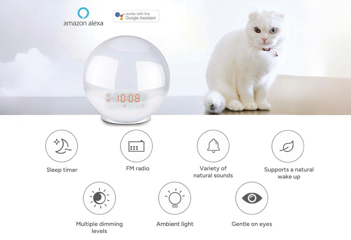Kogan SmarterHomeâ„¢ Smart Sleep Aid & Wake Up Light with FM Radio