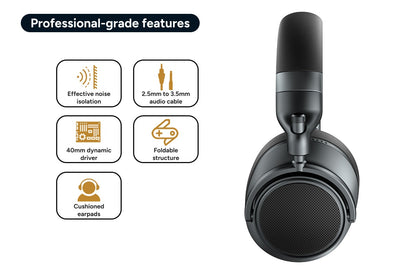 Kogan Hi-Res Over Ear Studio Monitor & Mixing DJ Headphones