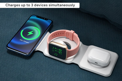 Kogan 3-in-1 Foldable MagSafe Compatible Wireless Charger