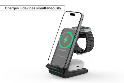 Kogan 3-in-1 15W Wireless Fast Phone Charger