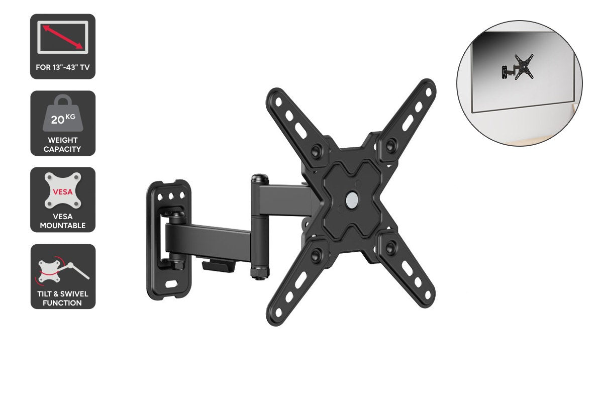 Kogan Tilt Extendable Full Motion Wall Mount for 13" - 43" TVs