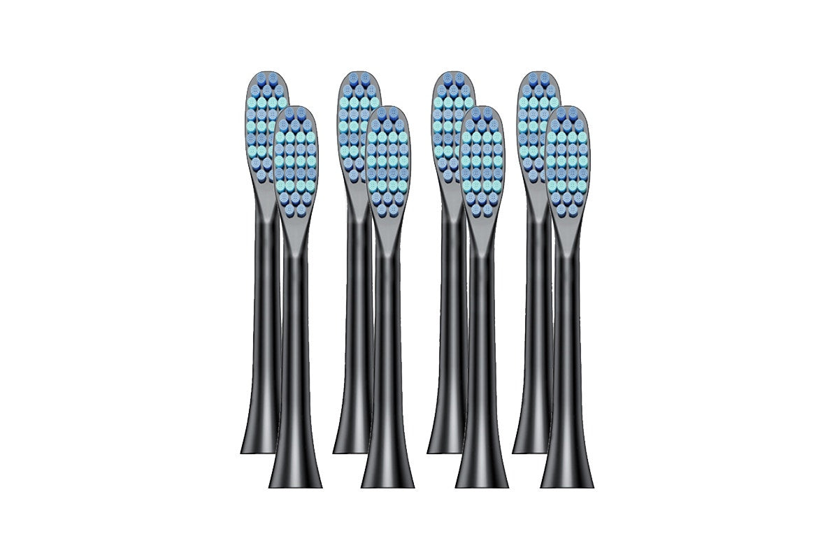 Kogan X700 Sonic Electronic Tooth Brush Replacement Heads (Black, 8 Pack)