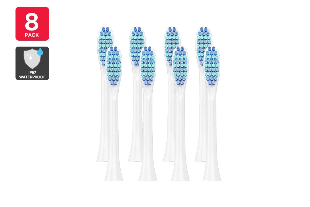 Kogan X700 Sonic Electronic Tooth Brush Replacement Heads (White, 8 Pack)