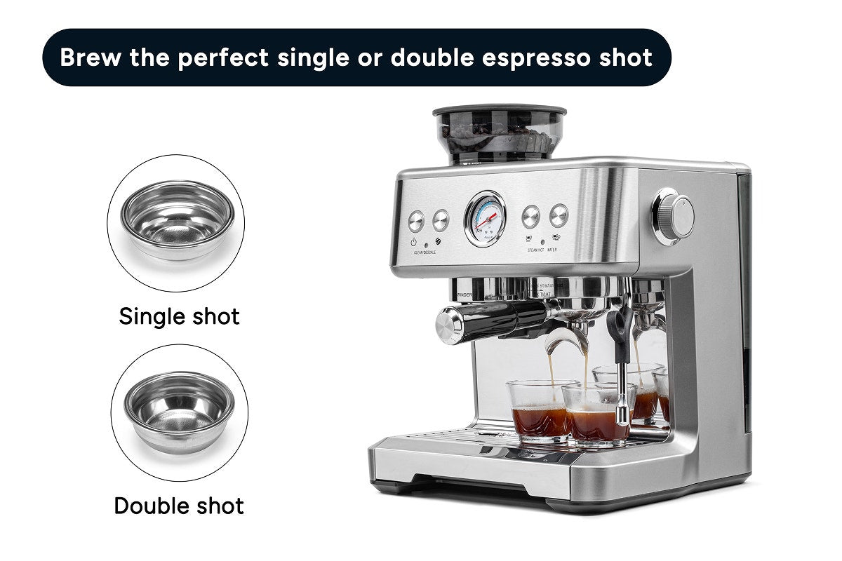 Kogan Dual Thermoblock Espresso Coffee Machine with Grinder