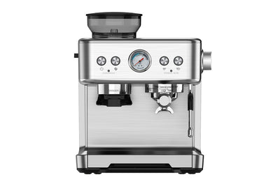Dual Thermoblock Espresso Coffee Machine with Grinder, 2.6L Tank, 20-Bar Pump