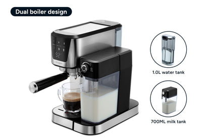 Kogan Dual Boiler Espresso Coffee Machine with Milk Frother