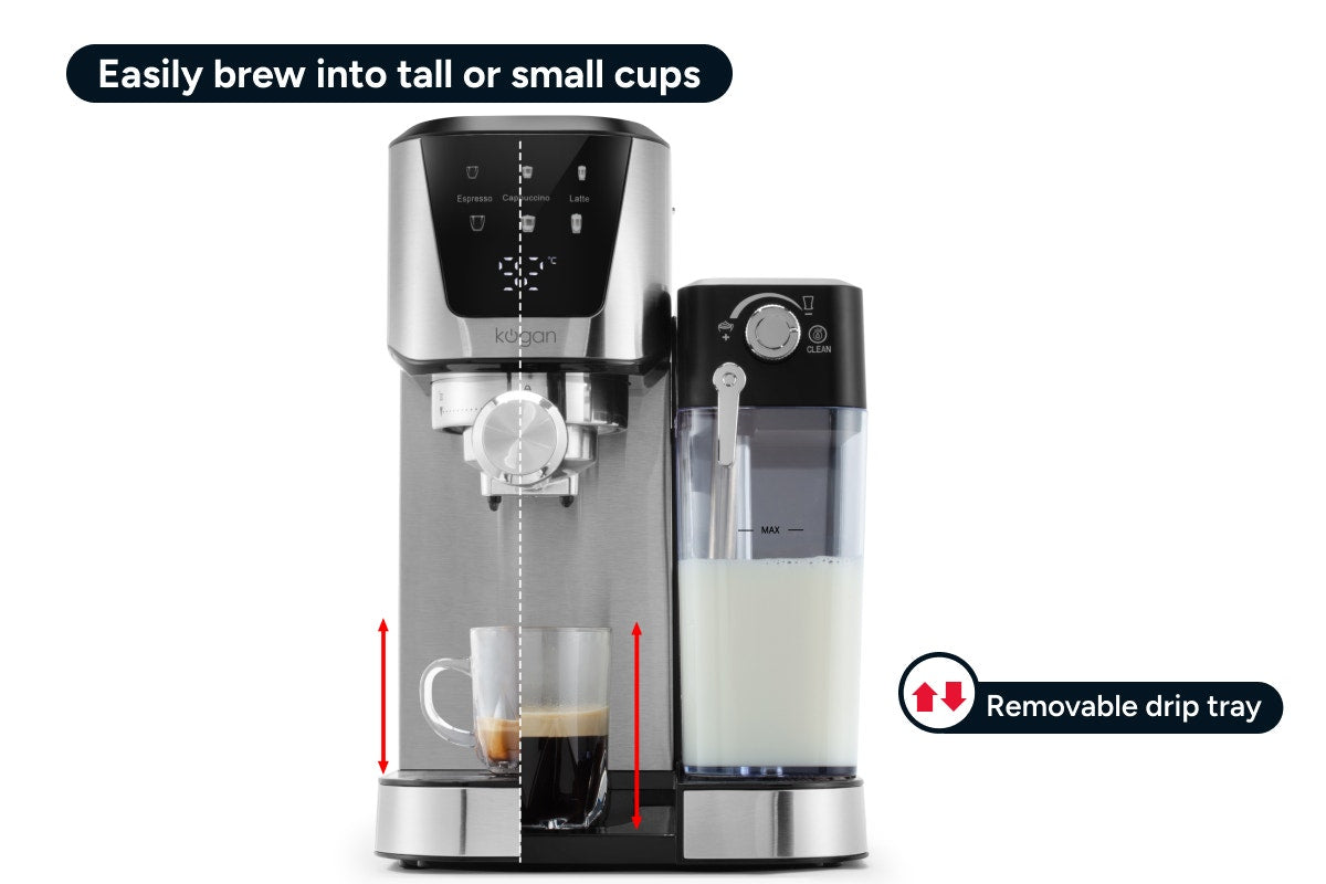 Kogan Dual Boiler Espresso Coffee Machine with Milk Frother