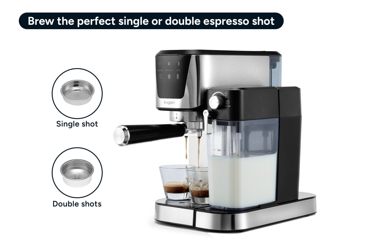 Kogan Dual Boiler Espresso Coffee Machine with Milk Frother
