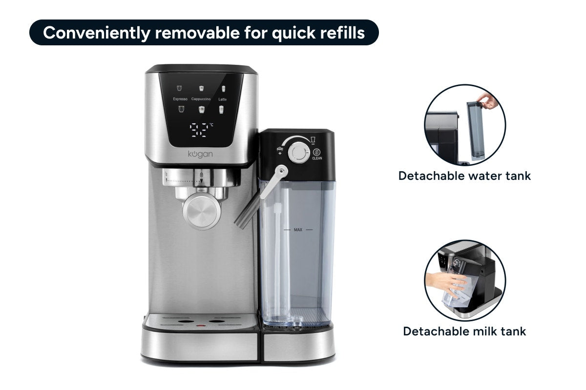 Kogan Dual Boiler Espresso Coffee Machine with Milk Frother