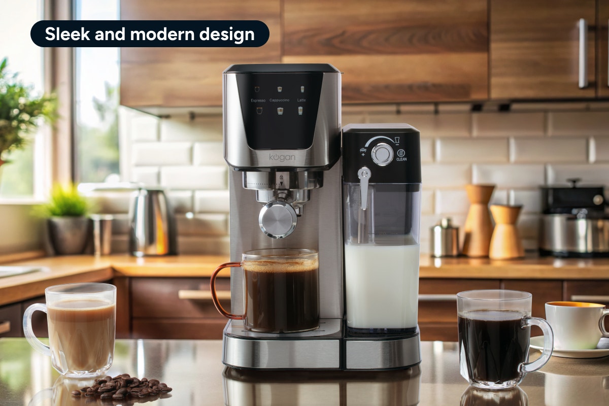 Kogan Dual Boiler Espresso Coffee Machine with Milk Frother