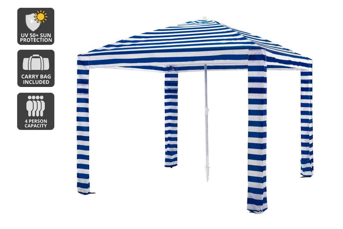 Komodo Beach Cabana Shelter UV50 (Navy Stripe, Medium)