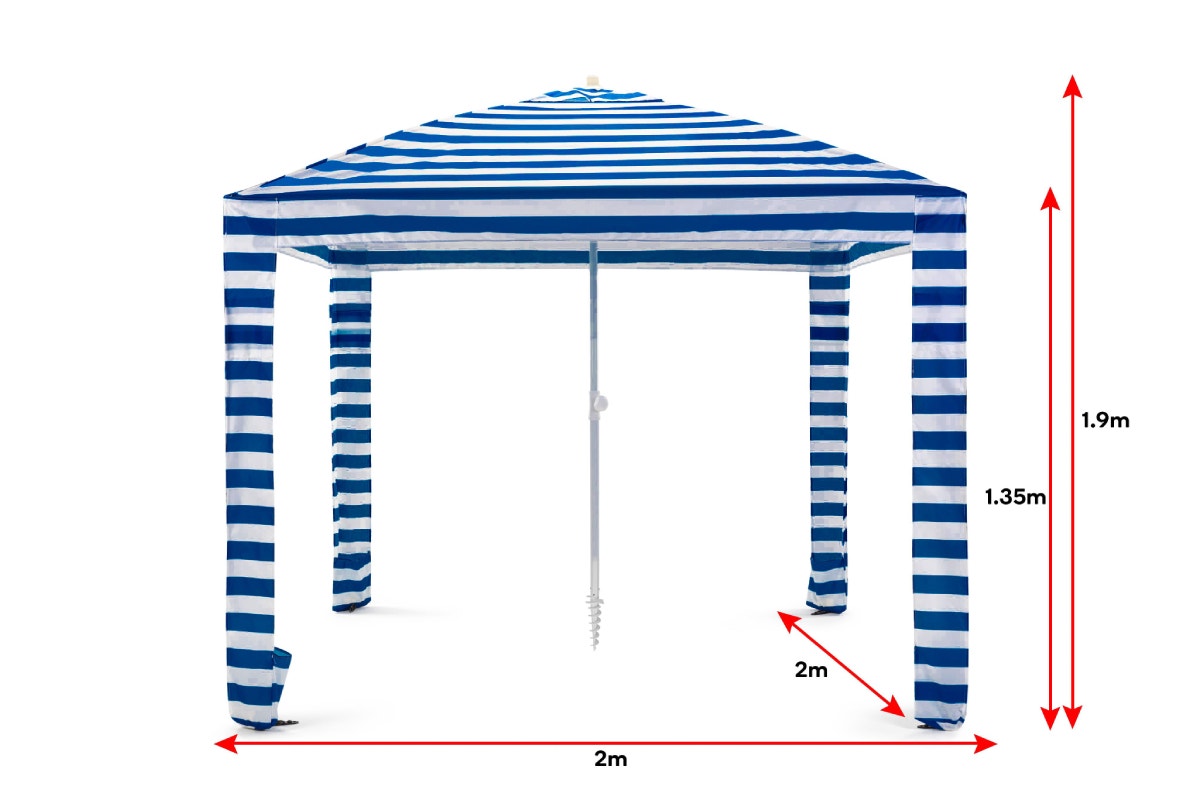 Komodo Beach Cabana Shelter UV50 (Navy Stripe, Medium)