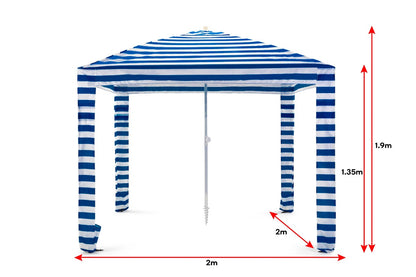 Komodo Beach Cabana Shelter UV50 (Navy Stripe, Medium)