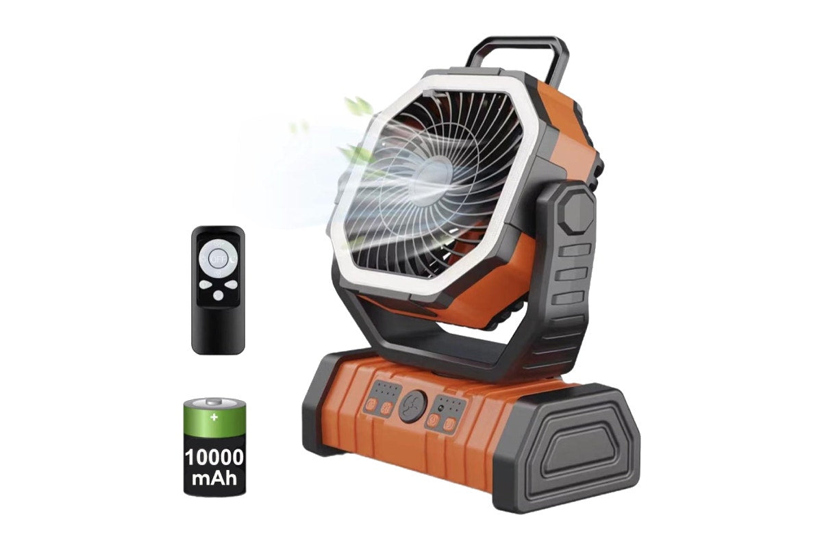 Komodo Cordless Rechargeable Fan with Light and Power Bank