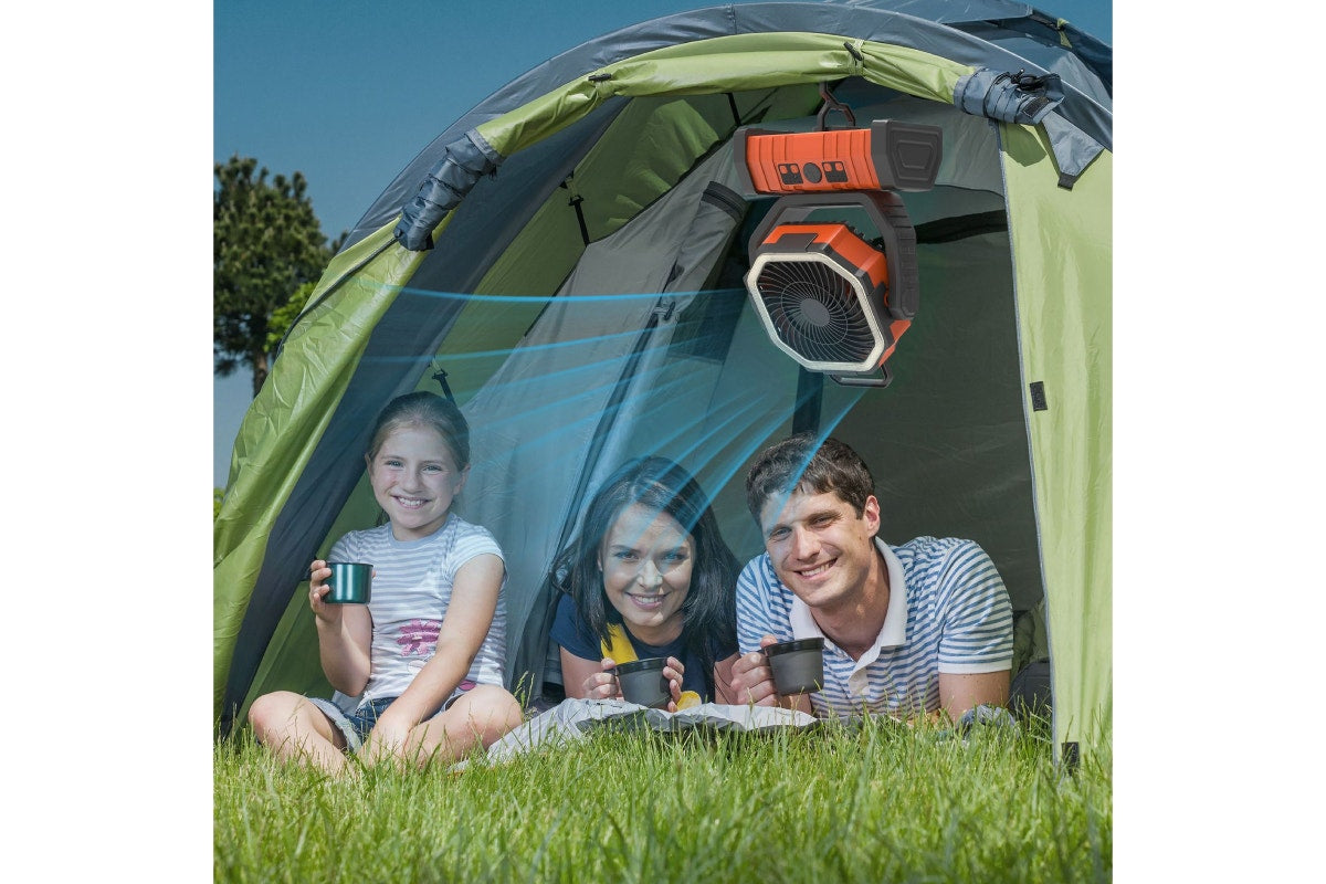 Komodo Cordless Rechargeable Fan with Light and Power Bank