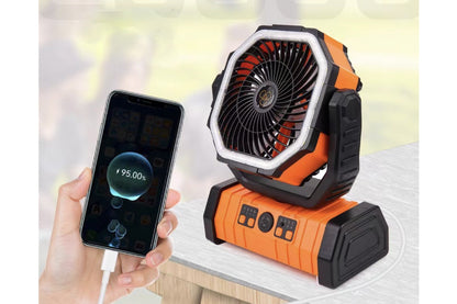 Komodo Cordless Rechargeable Fan with Light and Power Bank