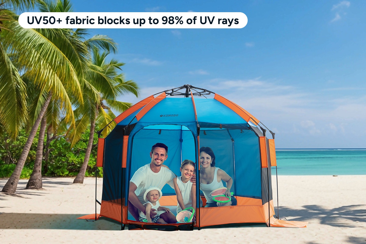 Komodo 4 Person Pop Up Beach Tent (Blue)