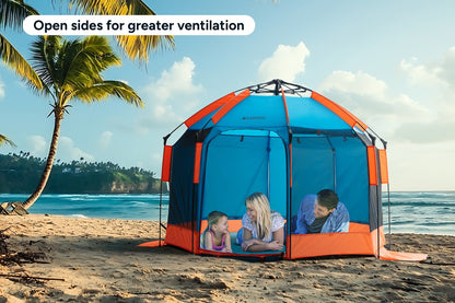 Komodo 4 Person Pop Up Beach Tent (Blue)