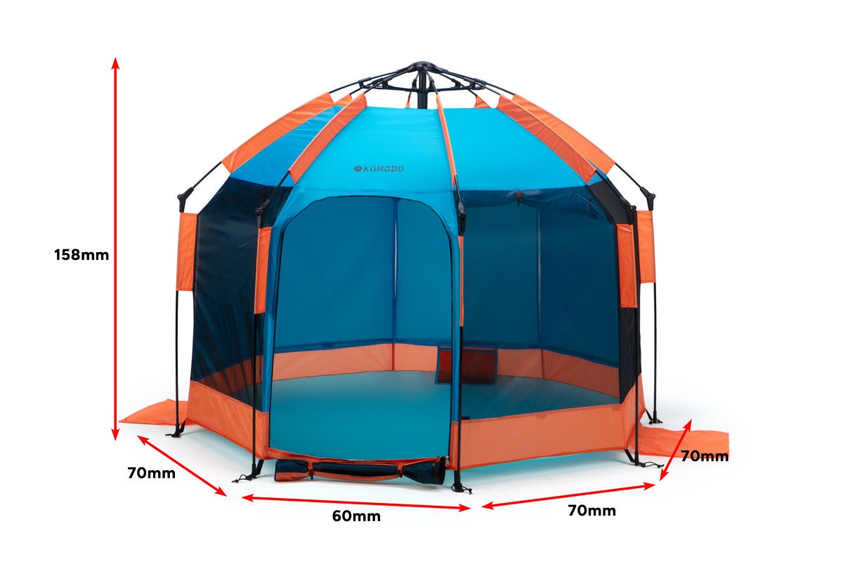 Komodo 4 Person Pop Up Beach Tent (Blue)