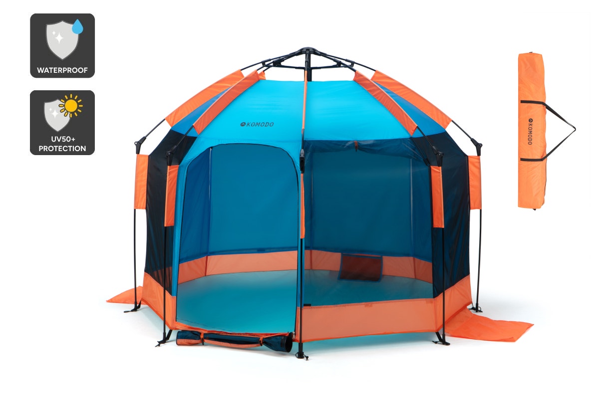 Komodo 4 Person Pop Up Beach Tent (Blue)