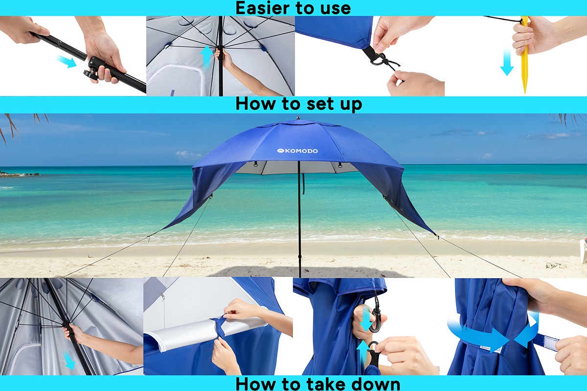 Komodo UPF 50+ Beach Umbrella Shelter