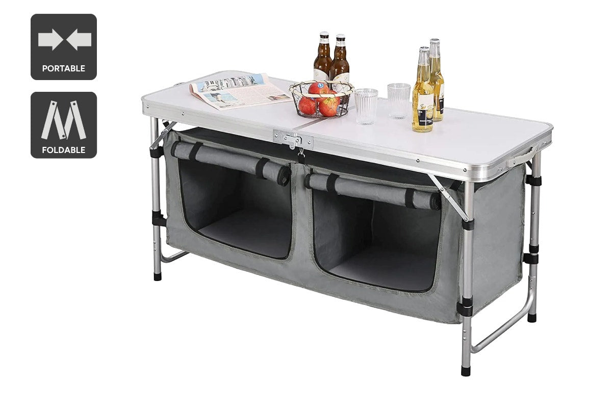 Folding Camping Table with Storage