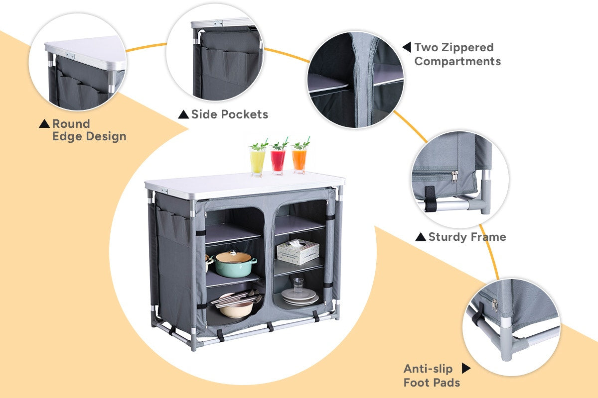 Komodo Instant Set Up 6 Shelf Camping Cupboard