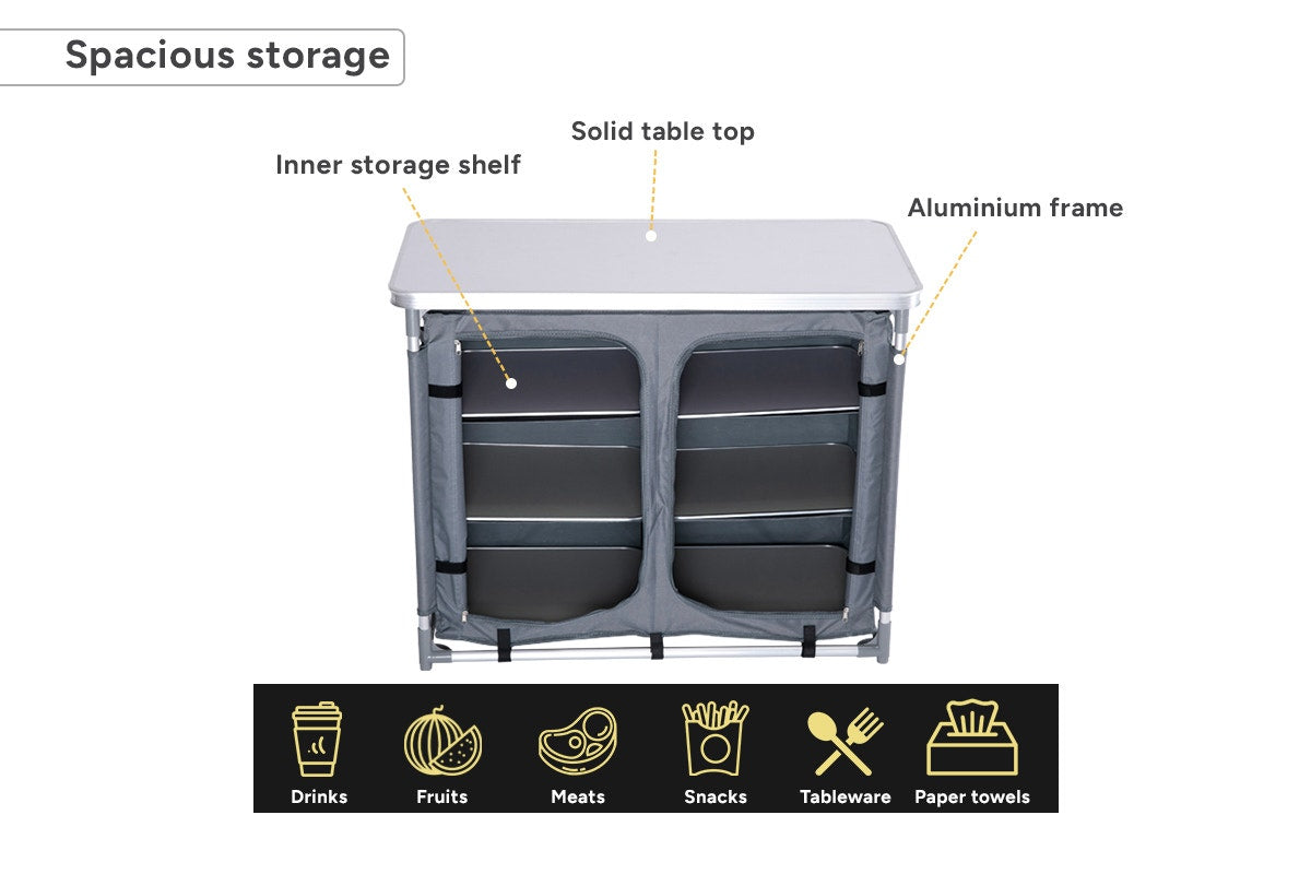 Komodo Instant Set Up 6 Shelf Camping Cupboard