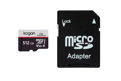 Kogan High Endurance 512GB Micro SDXC A2 V30 Card with Adapter
