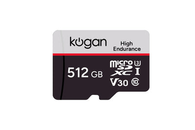 Kogan High Endurance 512GB Micro SDXC A2 V30 Card with Adapter